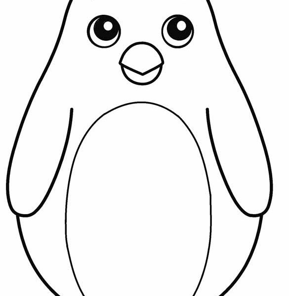 585x600 Penguin Pictures To Colour Printable Penguin Coloring Pages