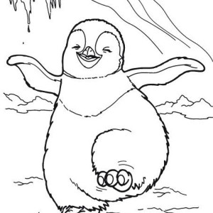 300x300 This Penguin Playing Ice Skates During Winter Coloring Page Kids