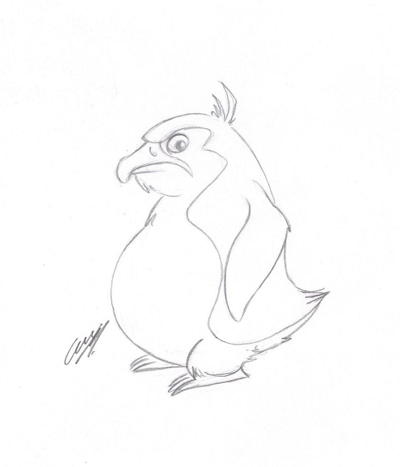 820x958 Angry Penguin Sketch By Satanen