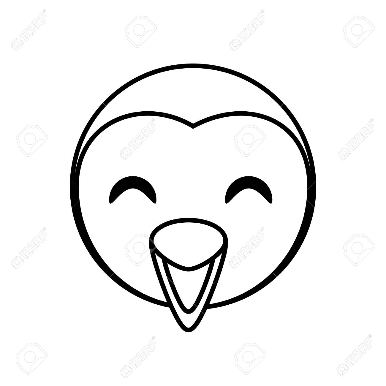 1300x1300 Face Penguin Animal Outline Vector Illustration Eps 10 Royalty