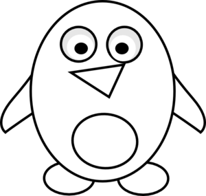 300x285 Penguin Outline Clip Art
