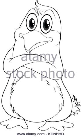 279x470 Vector Image. Outline Drawing Of A Penguin Family Mom And Baby