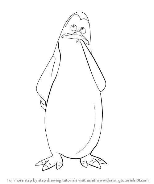 499x596 Learn How To Draw Kowalski From The Penguins Of Madagascar (The
