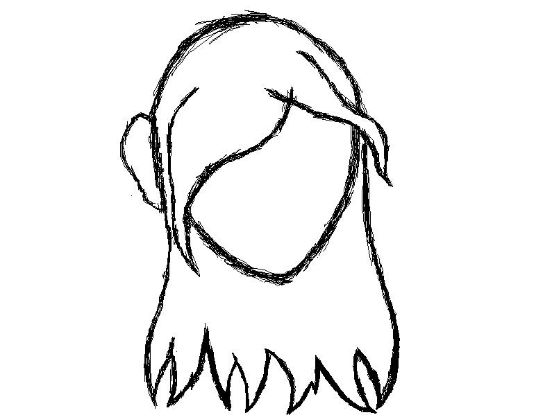 795x599 Outline Of A Persons Face With Hair. By Jaycca