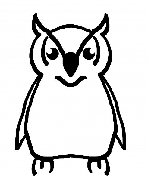 491x615 Owl Outline