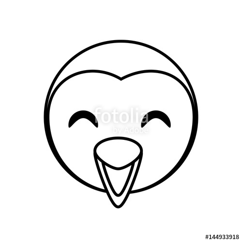500x500 Face Penguin Animal Outline Vector Illustration Eps 10 Stock