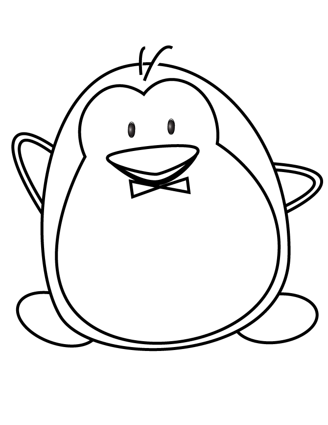 670x867 Penguin Clipart Line Drawing