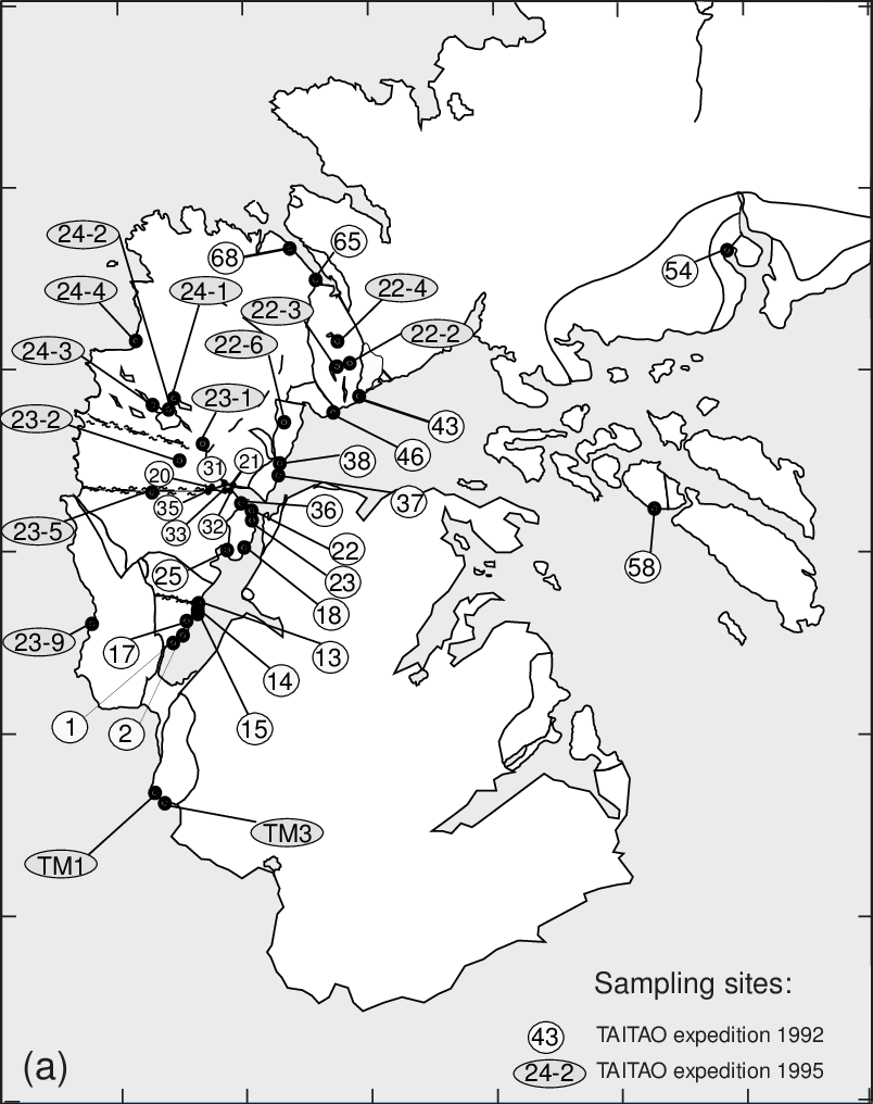 804x1016 A) Location Of Sampling Sites On The Taitao Peninsula.