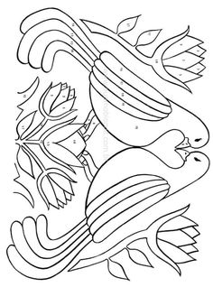 236x318 Pennsylvania Dutch Pattern Applique Love