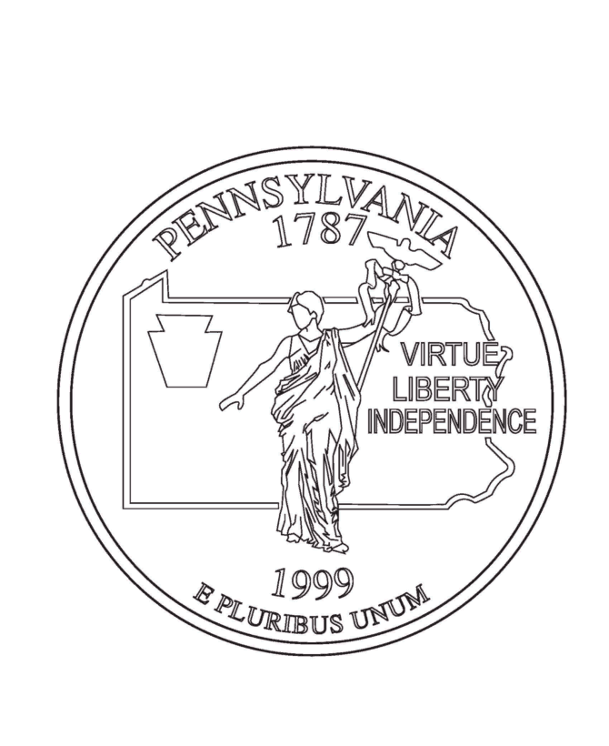 670x820 Usa Printables Pennsylvania State Quarter