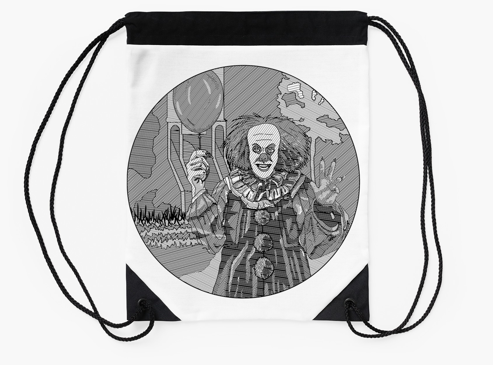 1690x1250 Pennywise The Clown, From Stephen King's It Line Drawing