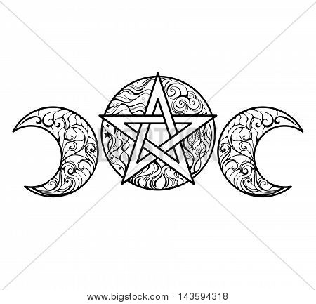 450x433 Pentagram Magic Elements Line Art Vector Amp Photo Bigstock