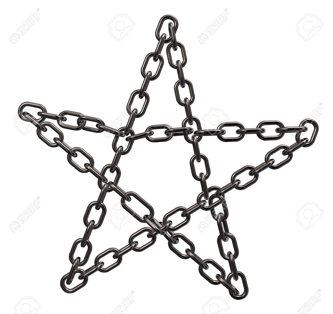 1300x1224 Chains Pentagram On White Background