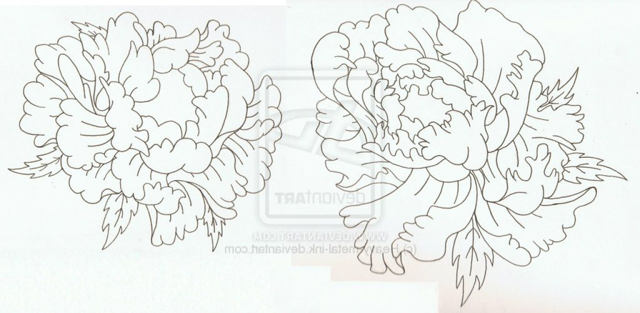 Japanese Peony Flower Tattoo Design - e-ntangled