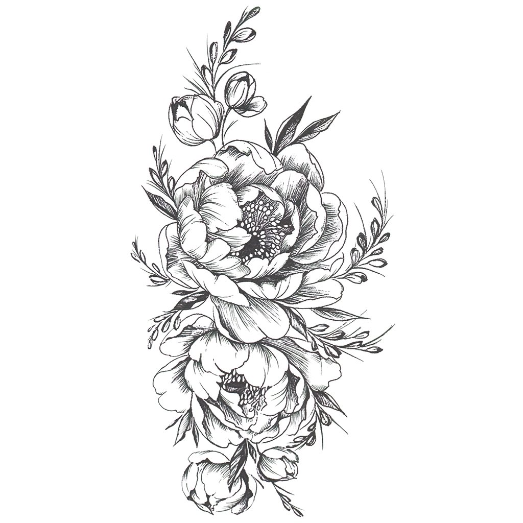 Peony Tattoo Drawing at GetDrawings | Free download