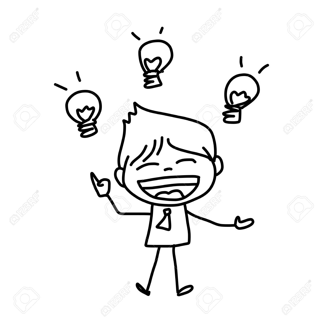 1300x1300 Hand Drawing Cartoon Character Happy Business Person Royalty Free