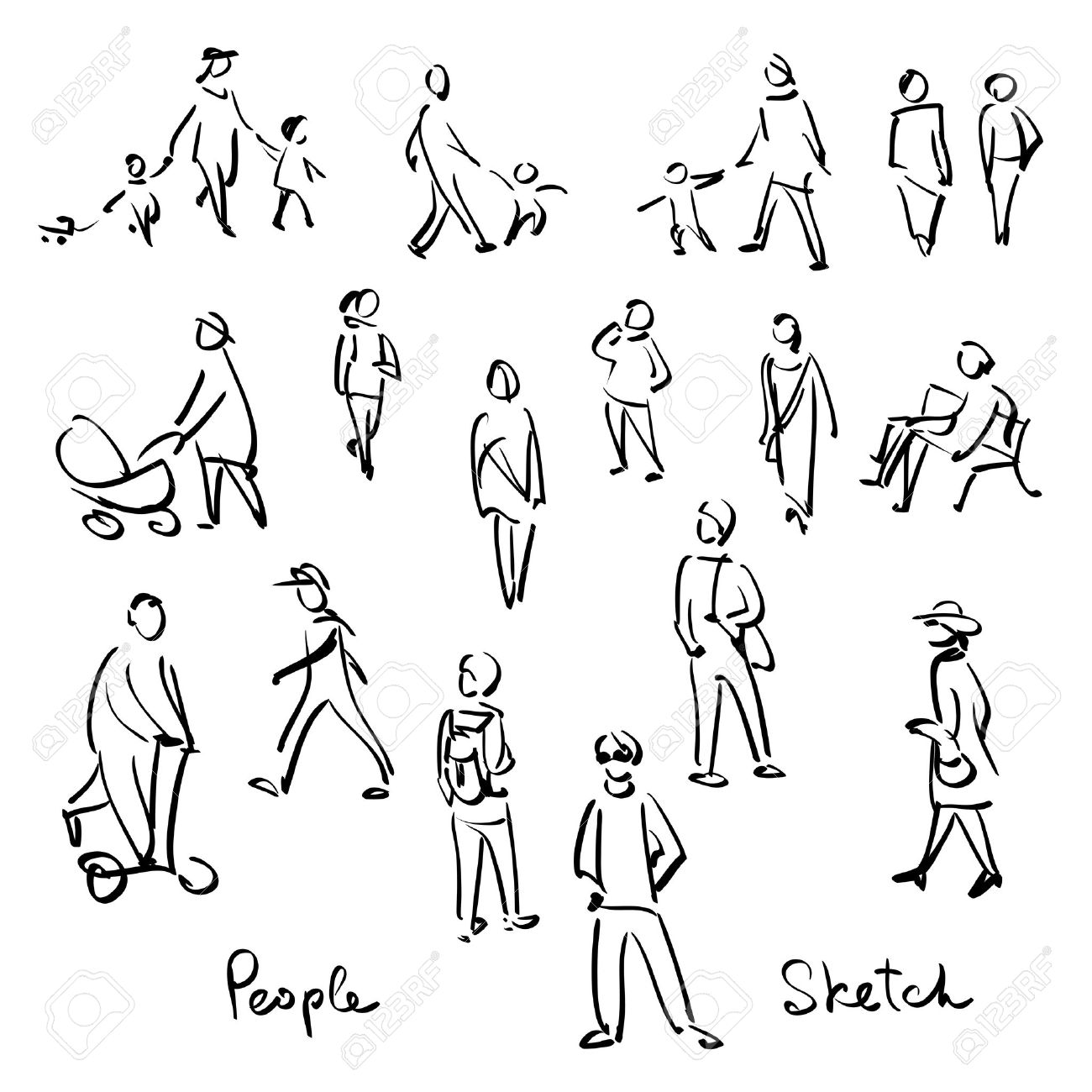 1300x1300 Gallery Outline Sketches Of People,