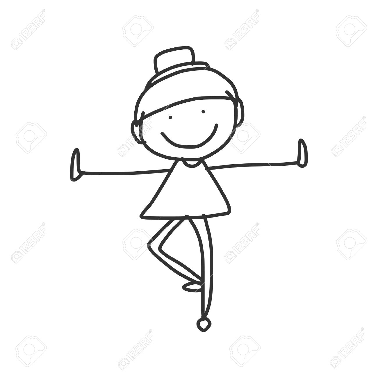 1300x1300 Hand Drawing Cartoon Happy People Yoga Royalty Free Cliparts