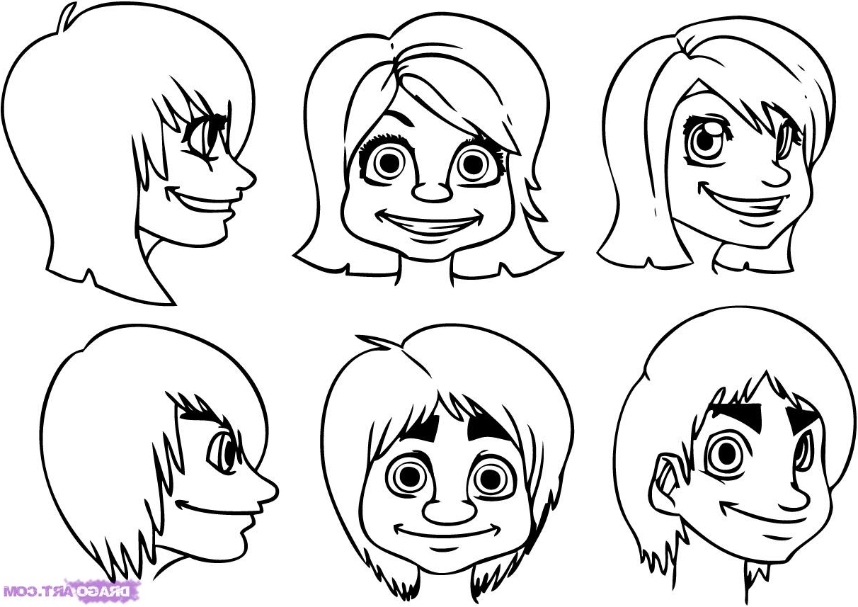 1212x857 Cartoon Face Sketches