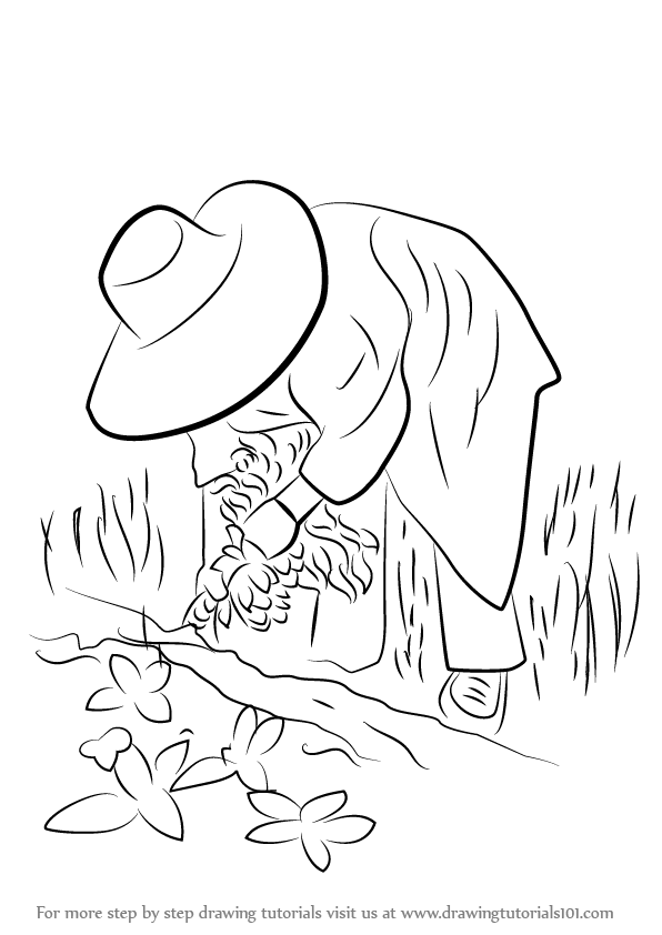 596x842 Step By Step How To Draw A Farmer In Action