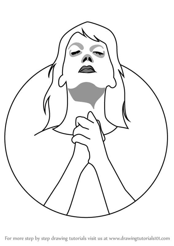 567x800 Learn How To Draw Woman Praying (Other People) Step By Step