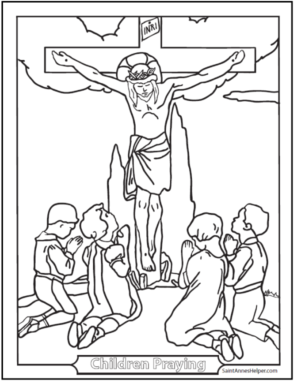 590x762 Praying Coloring Page