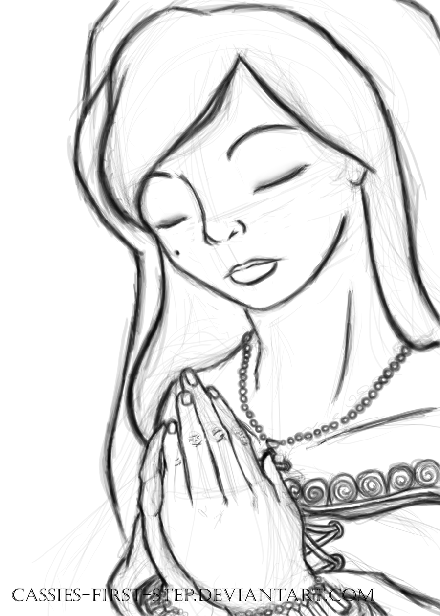 900x1260 Praying Teodora Sketch By Cassies First Step