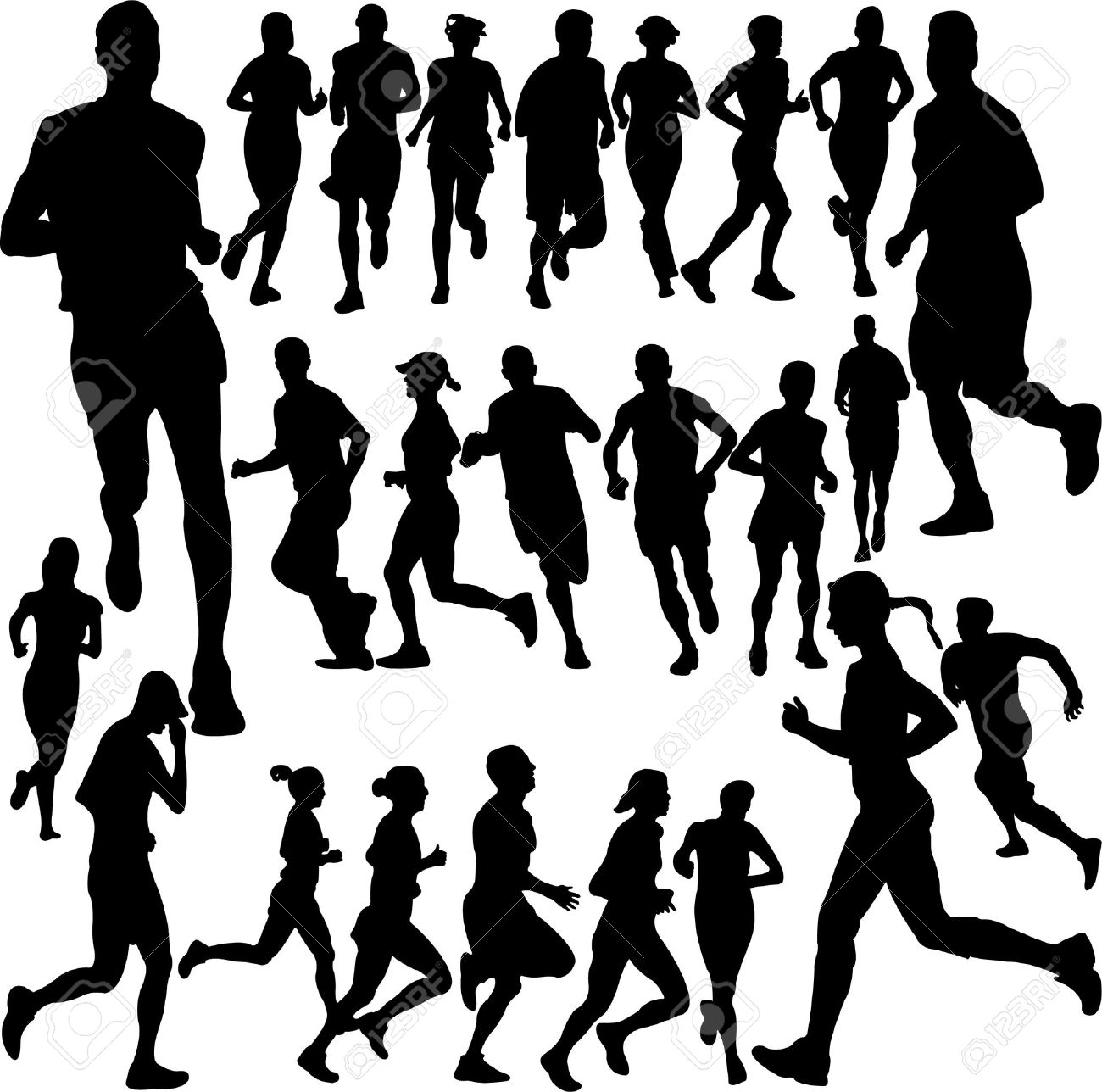 1300x1288 Running People Collection Royalty Free Cliparts, Vectors,