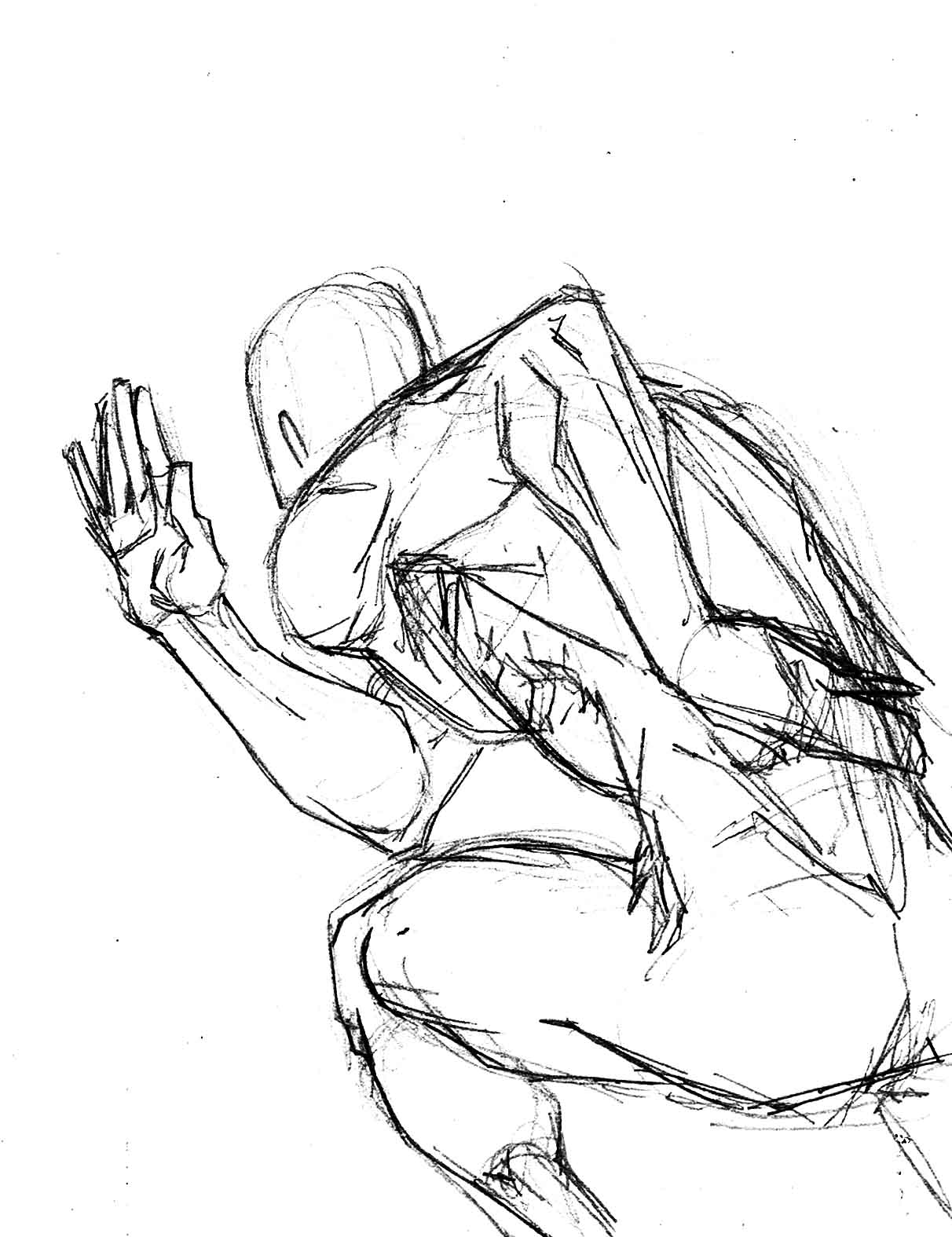 1212x1575 Running Away Drawing