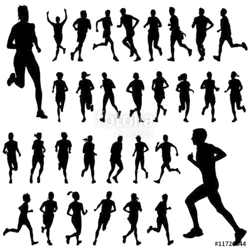 500x500 Running People Set Vector Stock Image And Royalty Free Vector