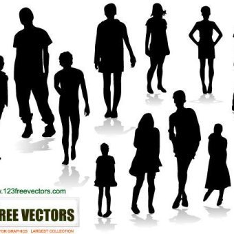 340x340 People Silhouettes Vectors Download Free Vector Art