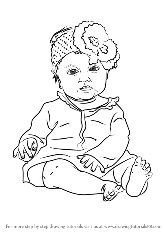 567x800 Learn How To Draw Sitting Baby Girl (Other People) Step By Step
