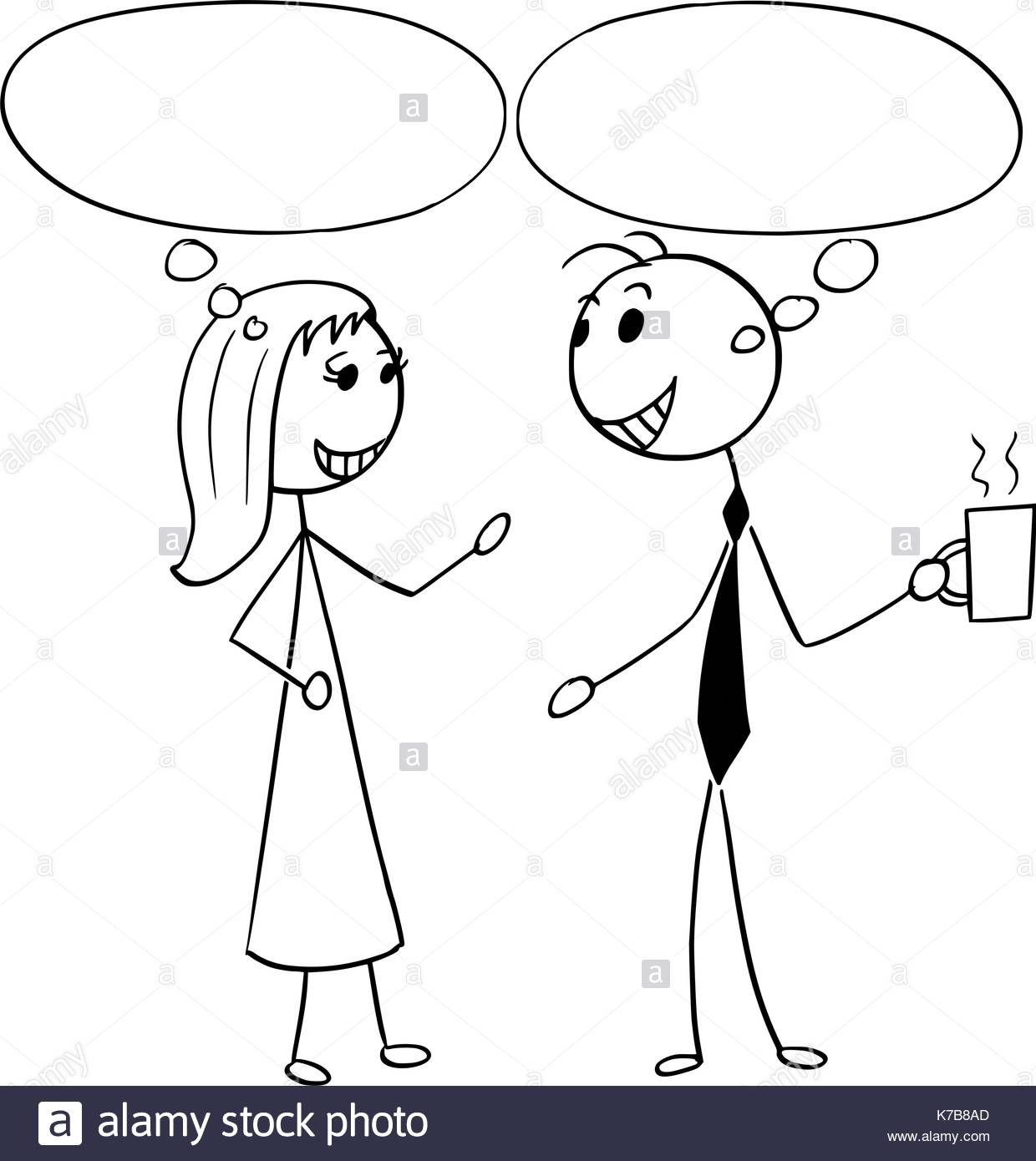 1240x1390 Cartoon Stick Man Illustration Of Man And Woman Pair Business