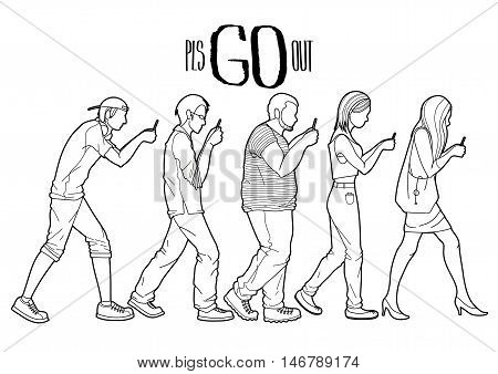 450x338 Group Walking People Looking Into Vector Amp Photo Bigstock