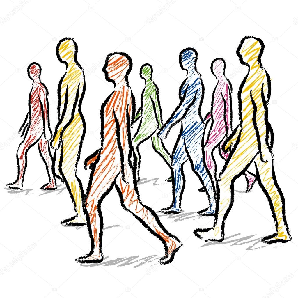 1024x1024 People Walking Stock Vector Robodread