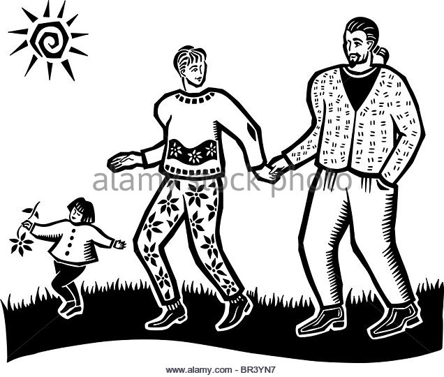 636x540 Black White Drawing Couple Walking Stock Photos Amp Black White