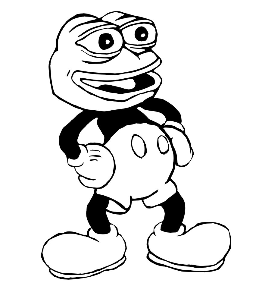 Pepe Frog Meme Coloring Pages Template Sketch Coloring Page