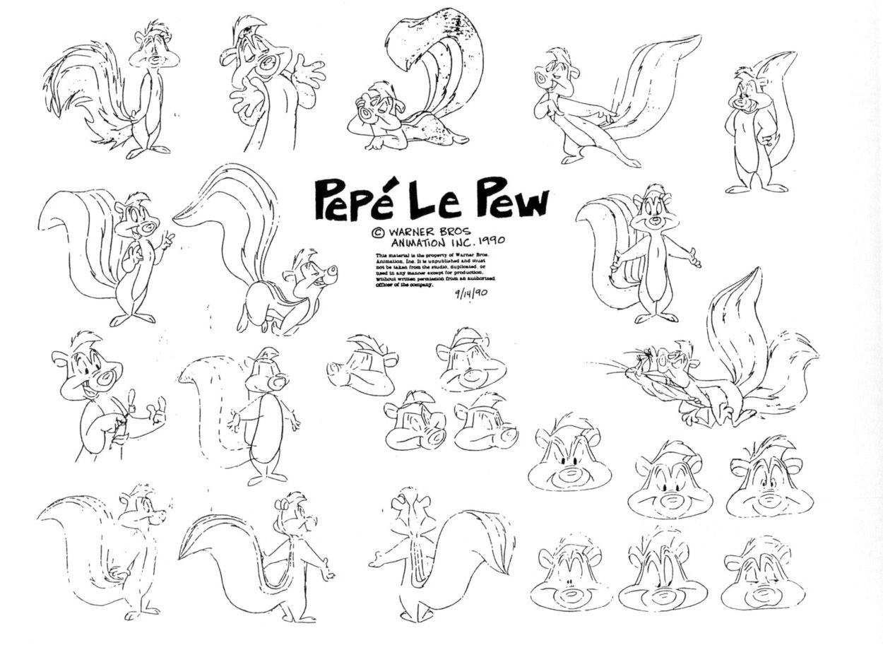 1250x920 Pepe Le Pew Model Sheets Traditional Animation Model Sheets