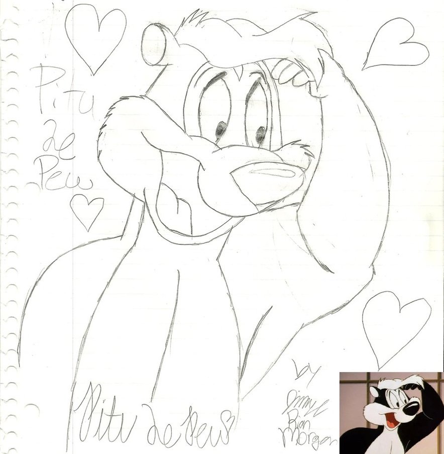 884x903 Pitu Le Pew First Attempt By Looneyartist