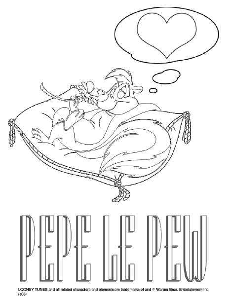 462x600 Pepe Le Pew Colouring Sheet