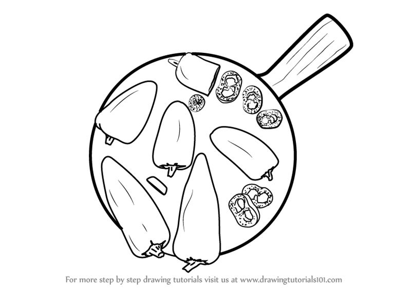800x567 Learn How To Draw Pepper On Platter (Special Dishes) Step By Step