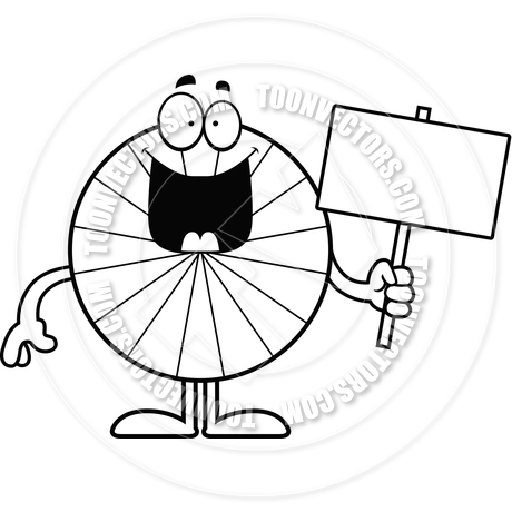460x460 Cartoon Peppermint Candy Sign (Black And White Line Art) By Cory