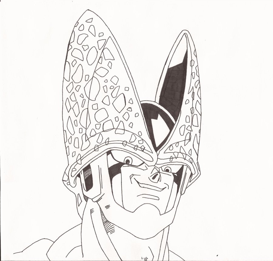 900x859 Perfect Cell (Lineart) By Superheroarts