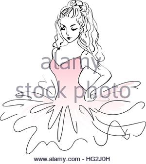 300x336 Sketch Of Ballerina. Expressive Performance Girl Ballet Drawing