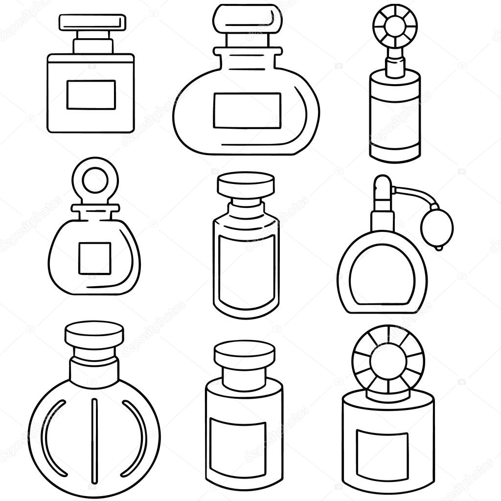 1024x1024 Vector Set Of Perfume Bottle Stock Vector