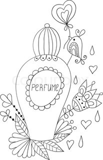 206x320 Illustration Of Perfume Bottle With Flowers Stock Vector Colourbox