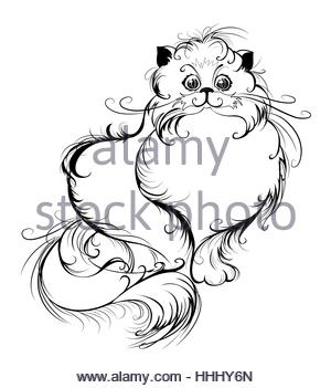 300x351 Persian Cat Silhouette Stock Photo, Royalty Free Image 104839196