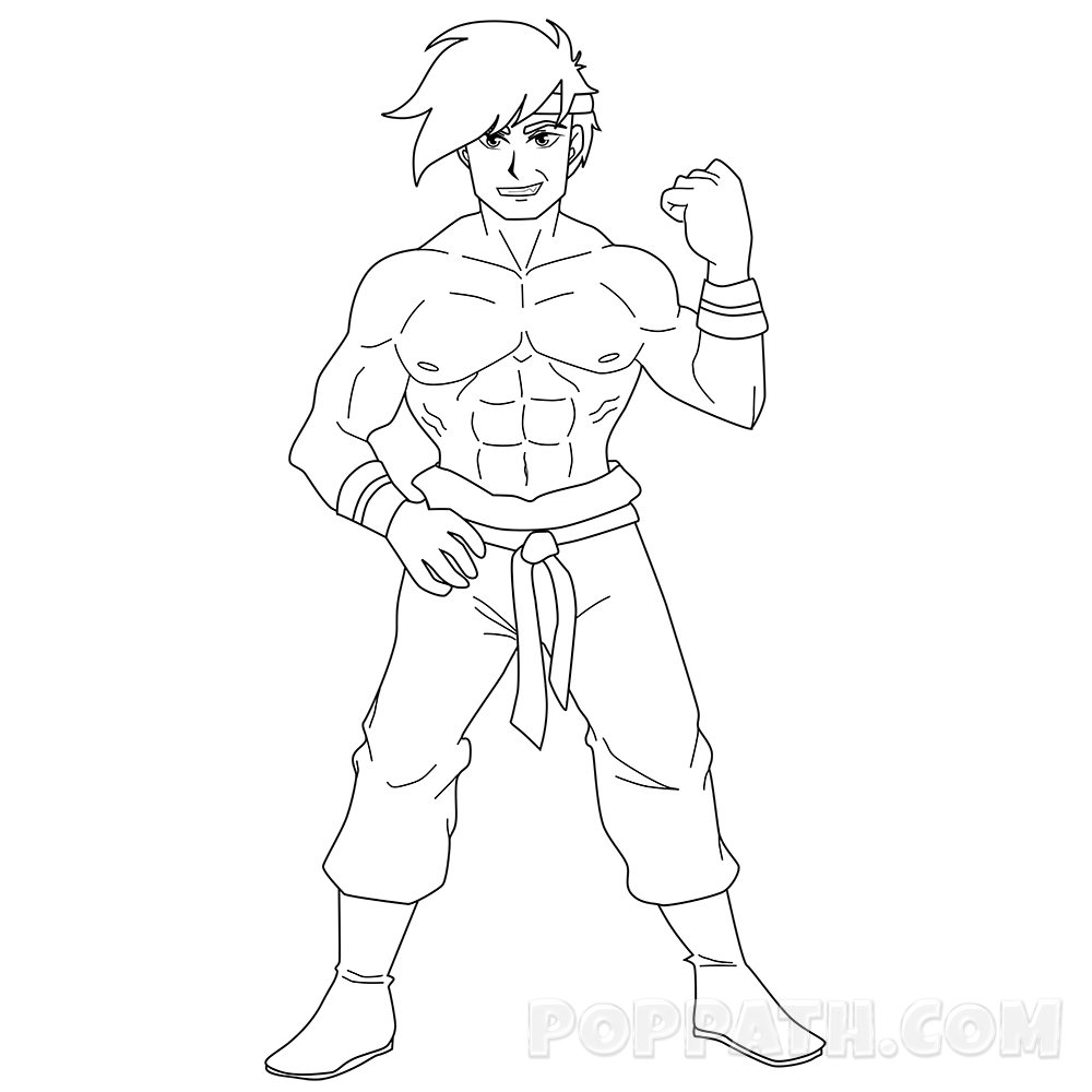 1000x1000 How To Draw A Muscle Man Pop Path