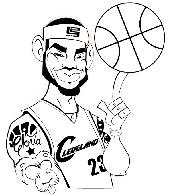 600x685 How To Illustrate A Lebron James Cartoon Character