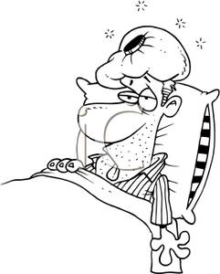 241x300 Art Image Coloring Page Of A Sick Man Laying In Bed